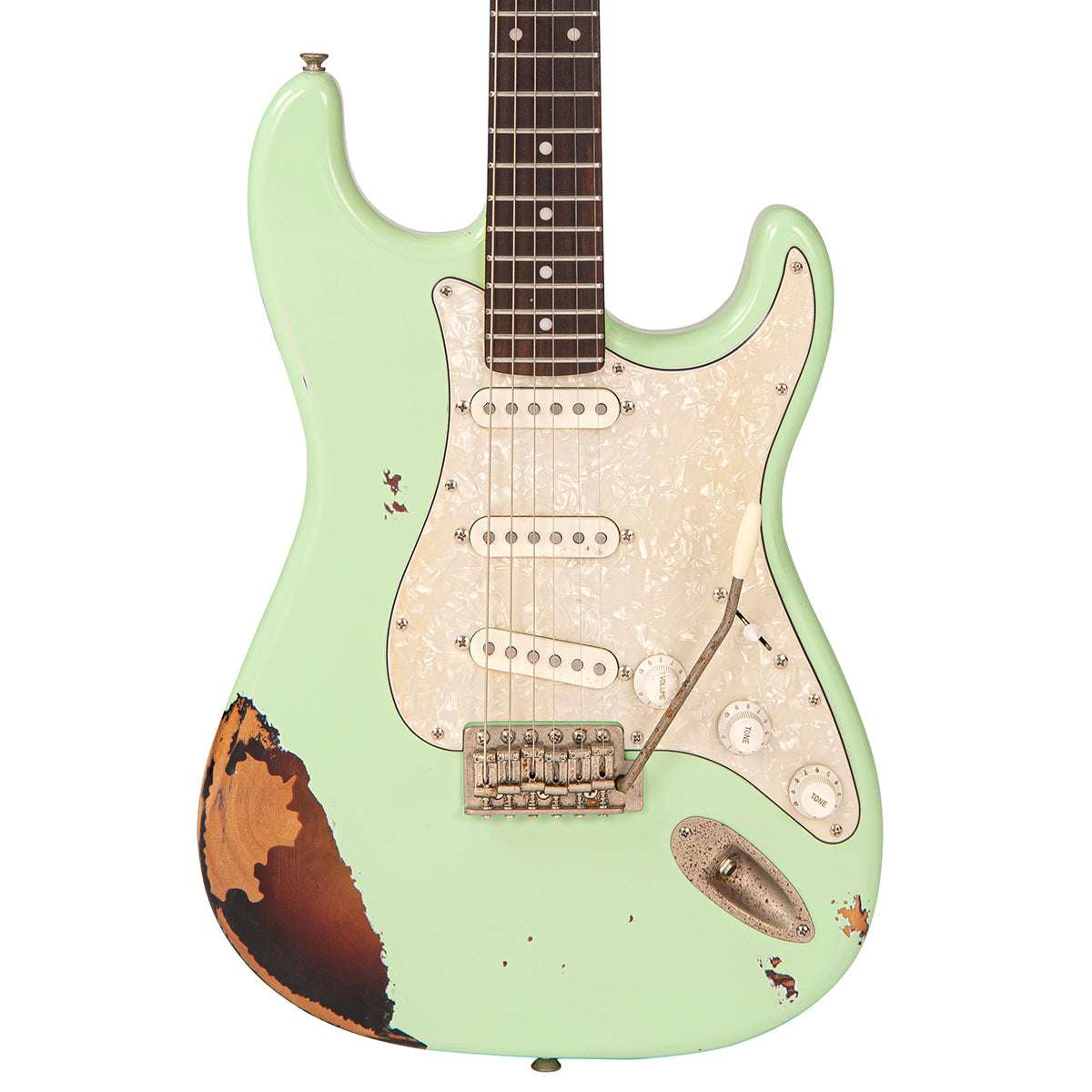 IN BUILD: - Vintage V6 ProShop Custom Build ~ Surf Green, Electric Guitar for sale at Richards Guitars.