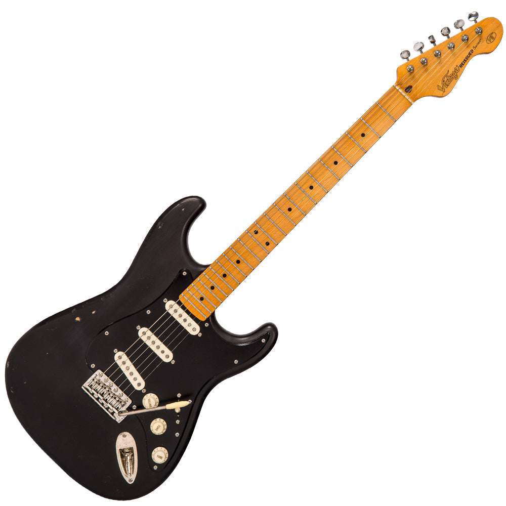 IN BUILD: - Vintage V6 ProShop Unique ~ Boulevard Black, Electric Guitar for sale at Richards Guitars.