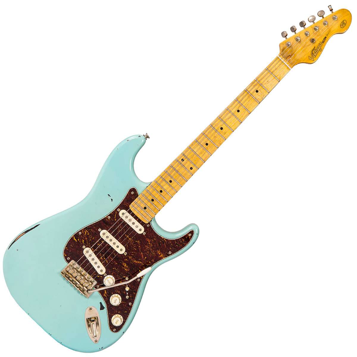 IN BUILD: ~ Vintage V6 ProShop Unique ~ Sonic Blue, Electric Guitar for sale at Richards Guitars.