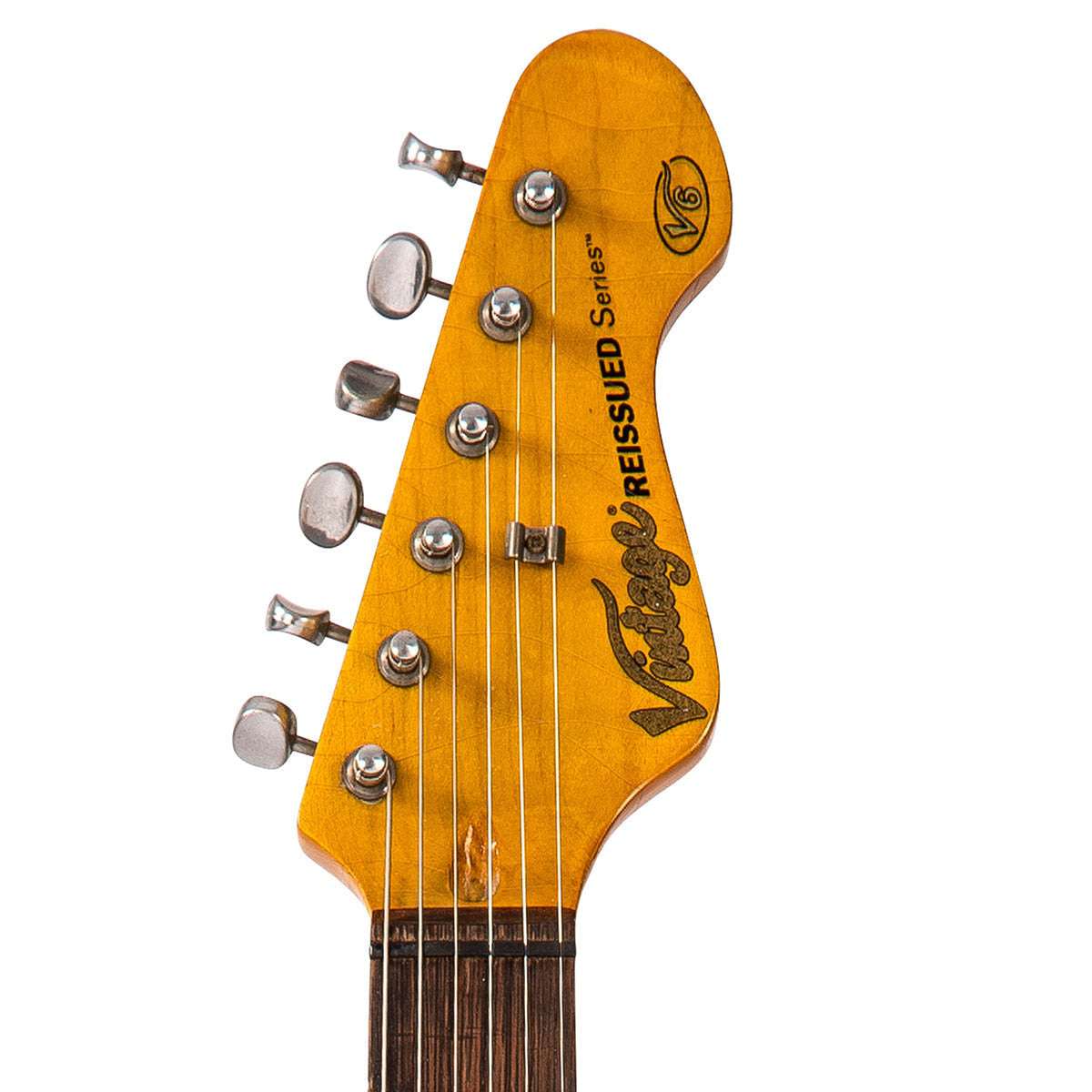 IN BUILD: - Vintage V6 ProShop Unique ~ Sunset Sunburst, Electric Guitar for sale at Richards Guitars.