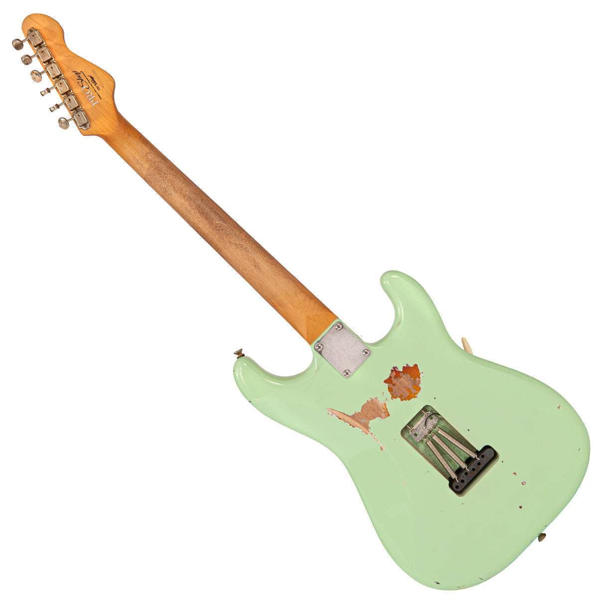 IN BUILD: - Vintage V6 ProShop Unique ~ Surf Green over Sunburst ~ Left Handed, Electric Guitar for sale at Richards Guitars.