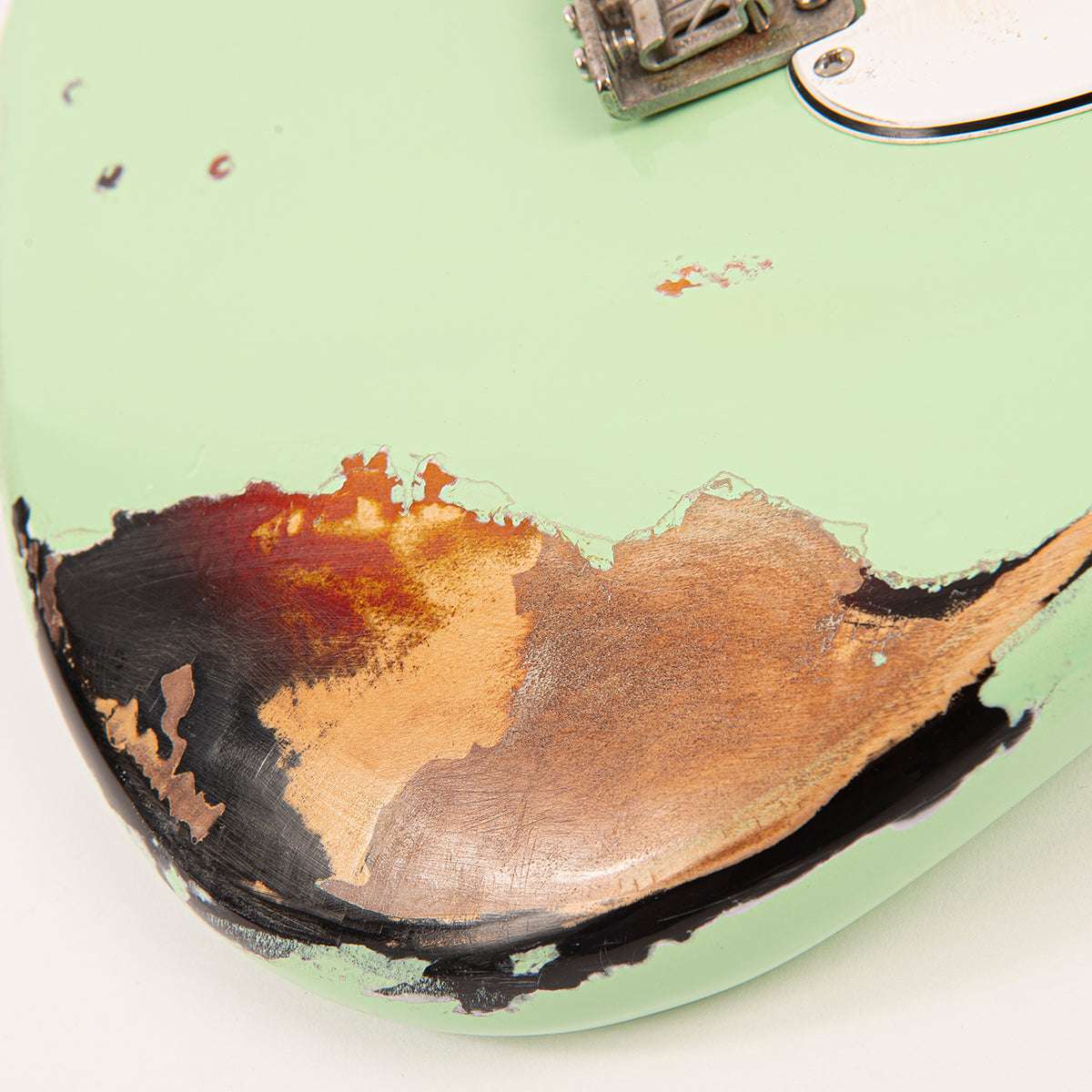 IN BUILD: - Vintage V6 ProShop Unique ~ Surf Green over Sunburst ~ Left Handed, Electric Guitar for sale at Richards Guitars.