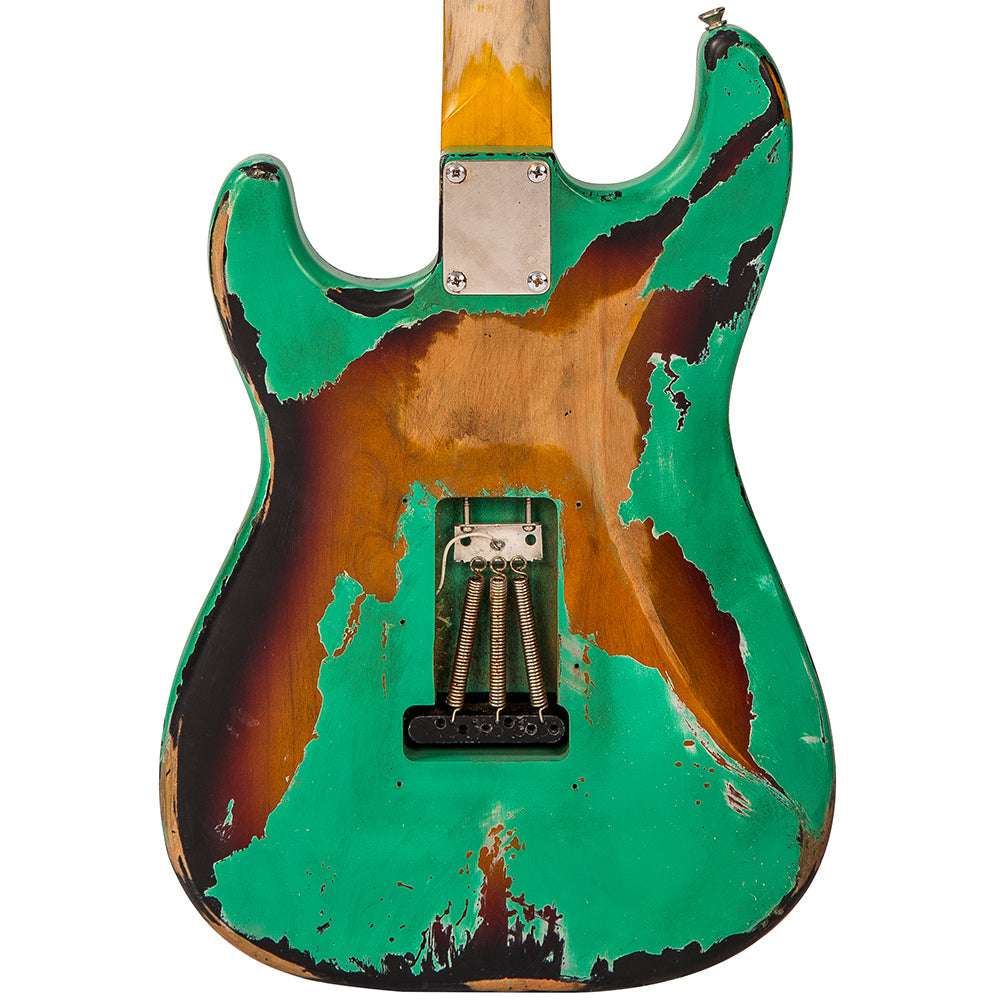 IN BUILD: - Vintage V6 ProShop Unique ~ Ventura Green/Tobacco Burst, Electric Guitar for sale at Richards Guitars.