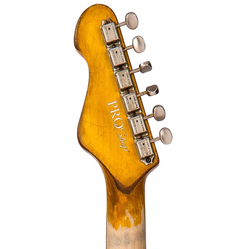 IN BUILD: - Vintage V6 ProShop Unique ~ Ventura Green/Tobacco Burst, Electric Guitar for sale at Richards Guitars.
