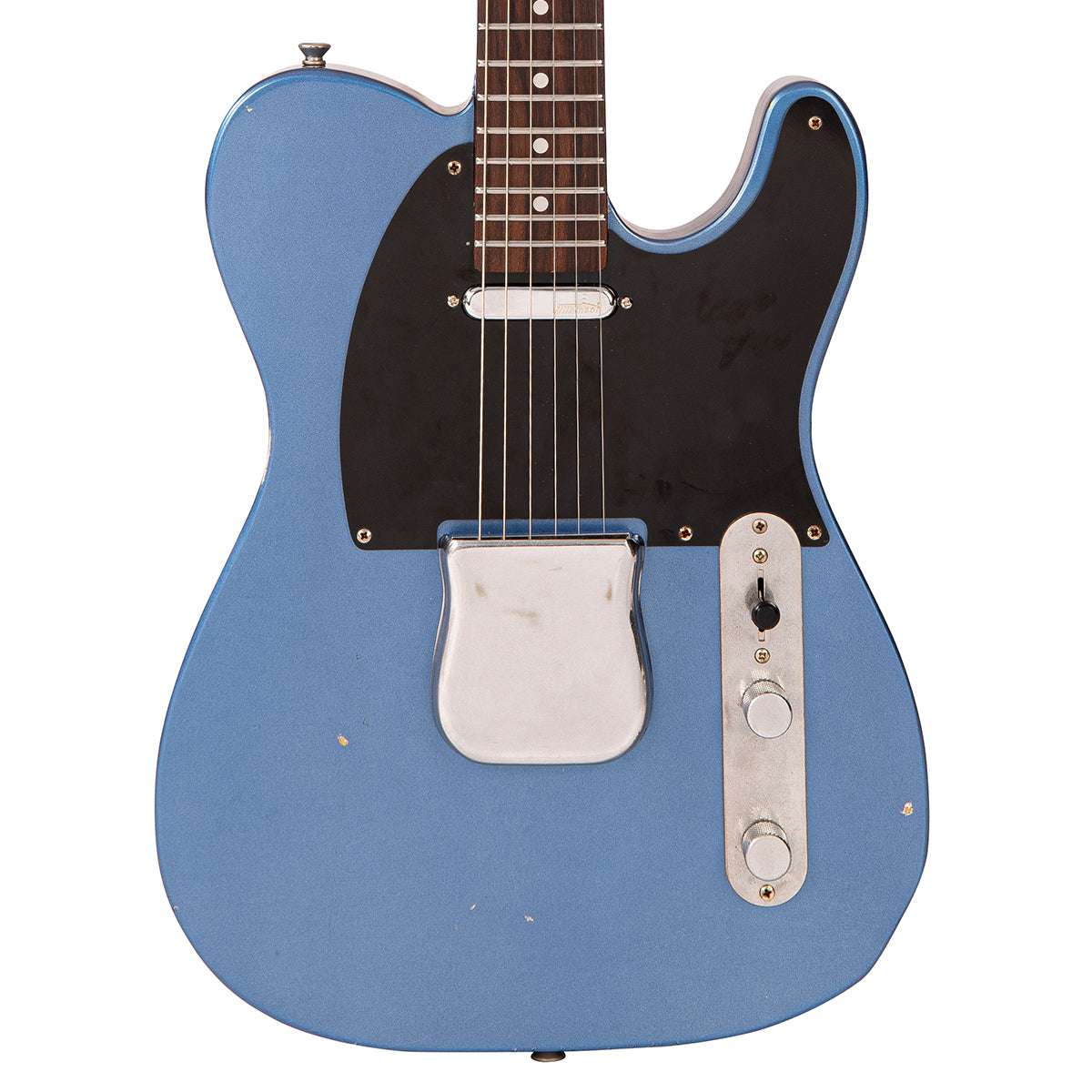 IN BUILD: - Vintage V62 ProShop Unique ~ Cracked Metallic Blue, Electric Guitar for sale at Richards Guitars.