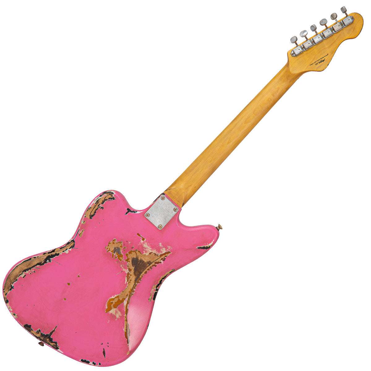 IN BUILD: - Vintage V65 ProShop Custom-Build ~ Heavy Distress ~ Bubblegum Pink Over Sunburst, Electric Guitar for sale at Richards Guitars.