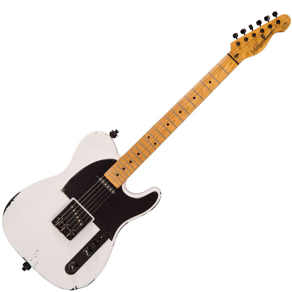 IN BUILD: - Vintage V75 ProShop Unique ~ Arctic White Matt, Electric Guitar for sale at Richards Guitars.