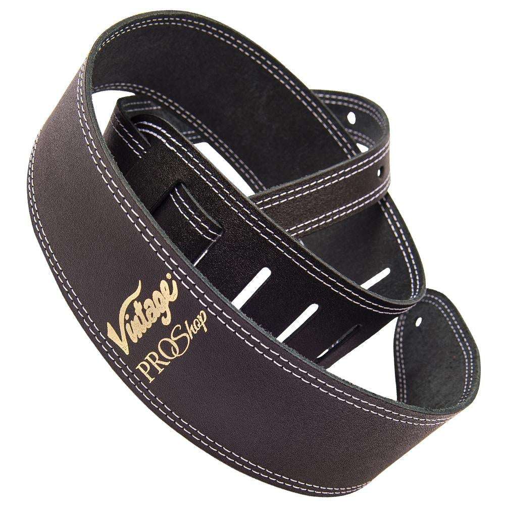 Vintage ProShop Leather Guitar Strap ~ Black, Straps for sale at Richards Guitars.