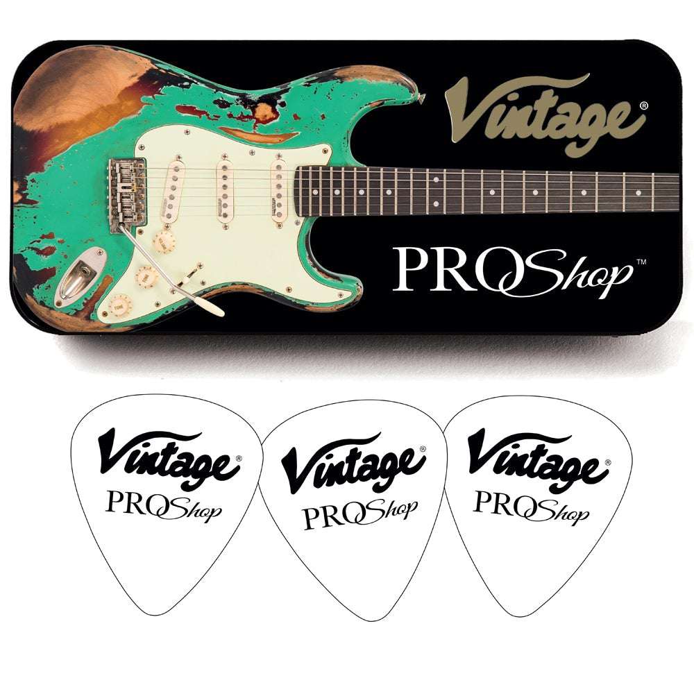 Vintage ProShop Pick Tin + 6 Proshop Picks, Picks for sale at Richards Guitars.