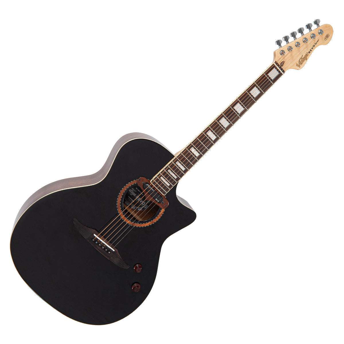 Chitarra elettroacustica vintage REVO ELEKTRA ~ Black Silk, in vendita presso Richards Guitars.