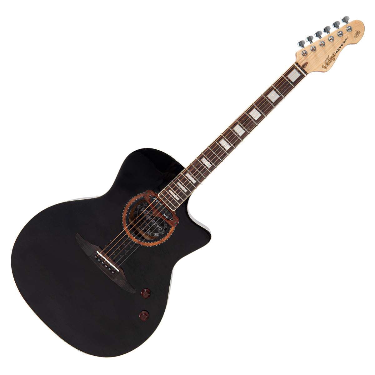 Chitarra elettroacustica vintage REVO ELEKTRA ~ Black Silk, in vendita presso Richards Guitars.