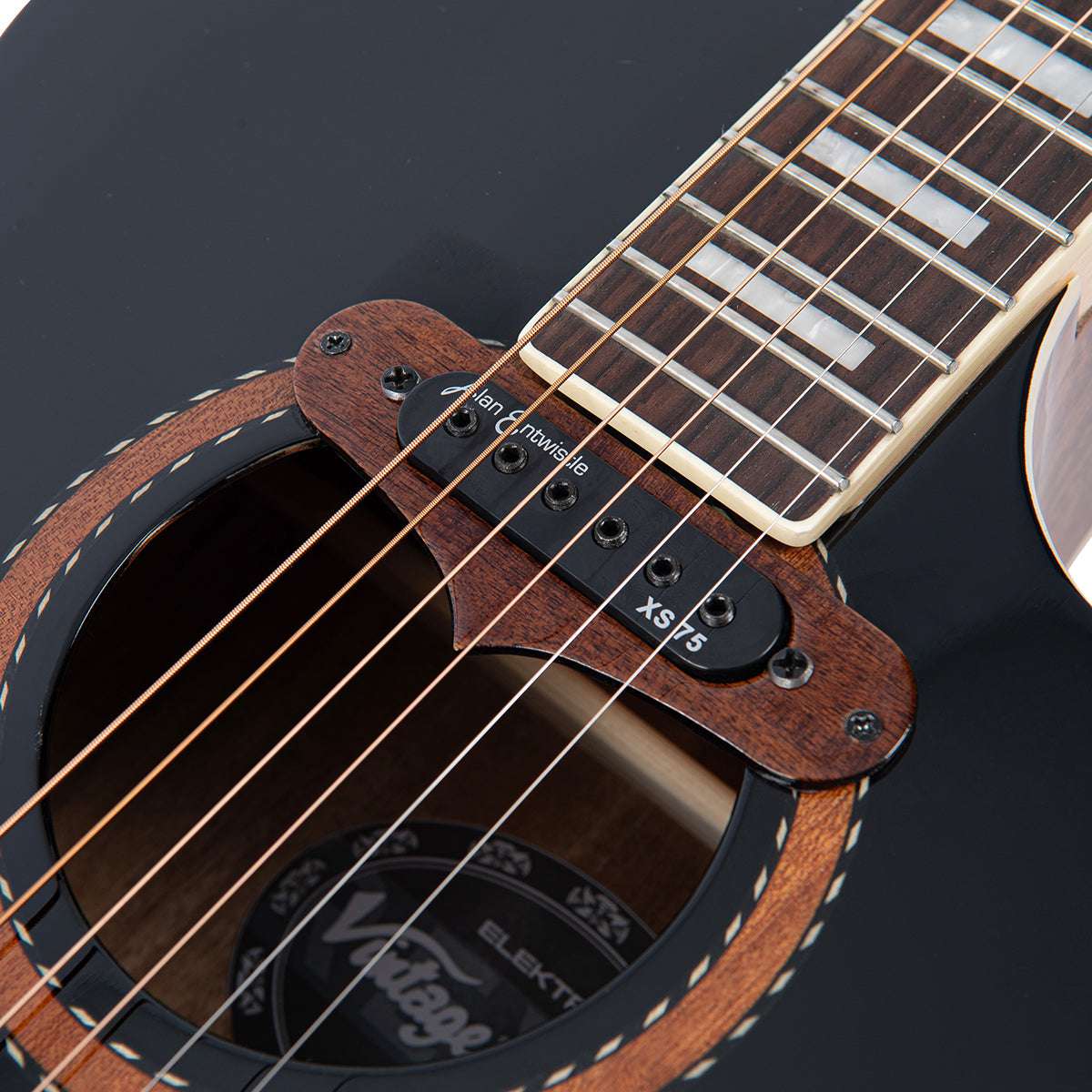 Chitarra elettroacustica vintage REVO ELEKTRA ~ Black Silk, in vendita presso Richards Guitars.