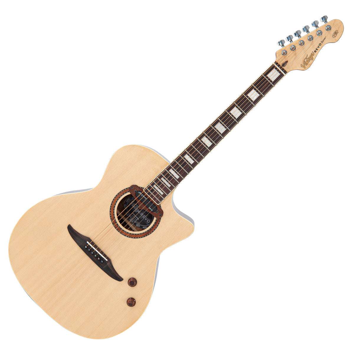 Chitarra elettroacustica vintage REVO ELEKTRA ~ Natural Silk, in vendita presso Richards Guitars.