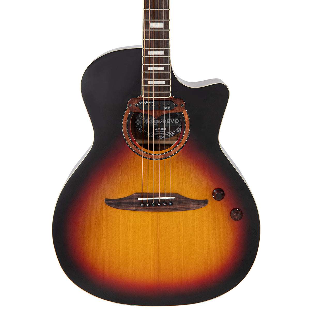 Vintage REVO ELEKTRA ~ Sunburst Silk VRE900SB, Electro Acoustic Guitar for sale at Richards Guitars.