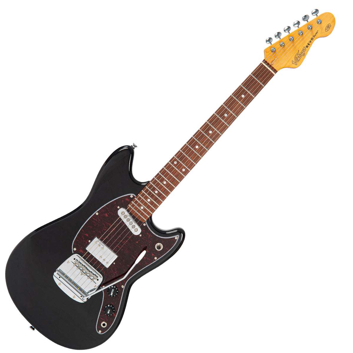 Vintage REVO Series 'Colt' HS Duo Electric Guitar ~ Boulevard Black, Electric Guitar for sale at Richards Guitars.