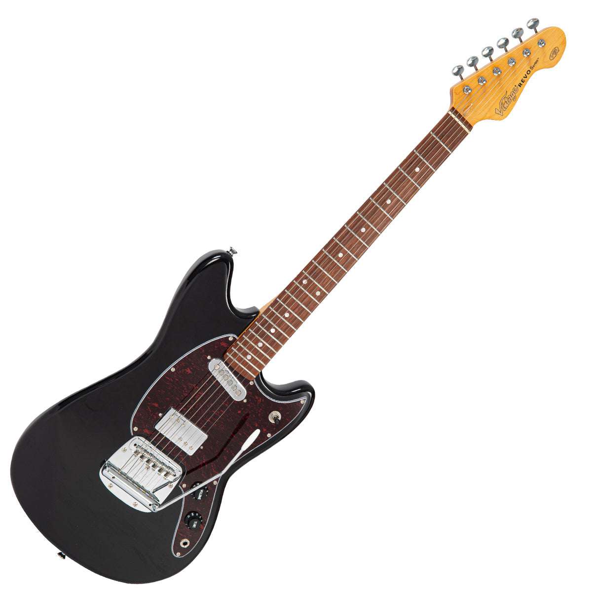Vintage REVO Series 'Colt' HS Duo Electric Guitar ~ Boulevard Black, Electric Guitar for sale at Richards Guitars.