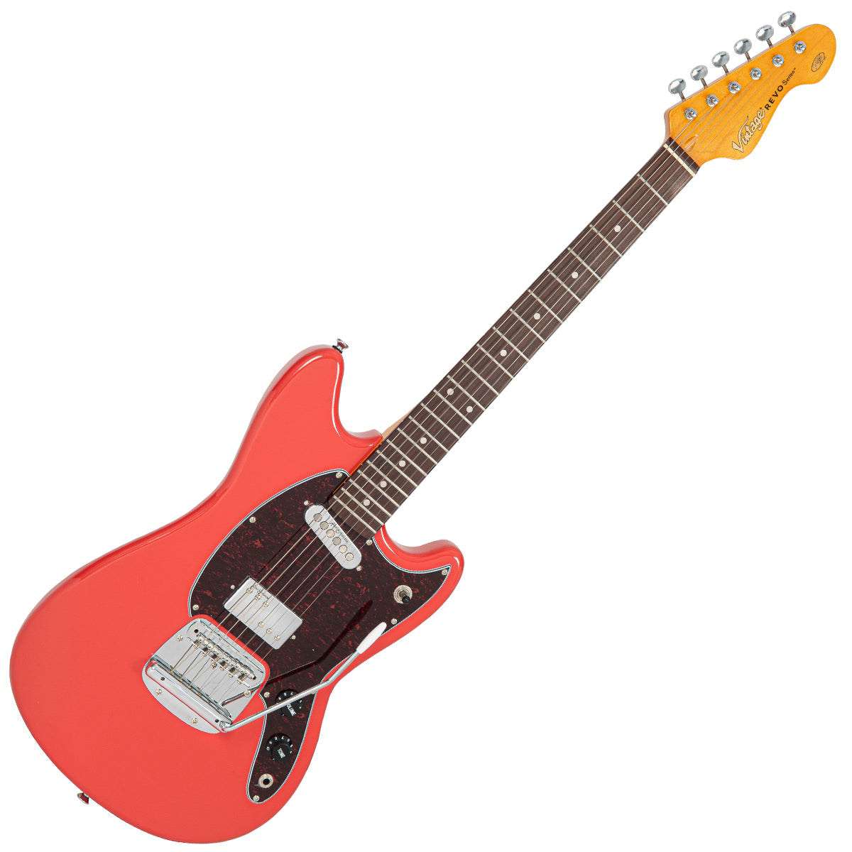 Vintage REVO Series 'Colt' HS Duo Electric Guitar ~ Firenza Red, Electric Guitar for sale at Richards Guitars.