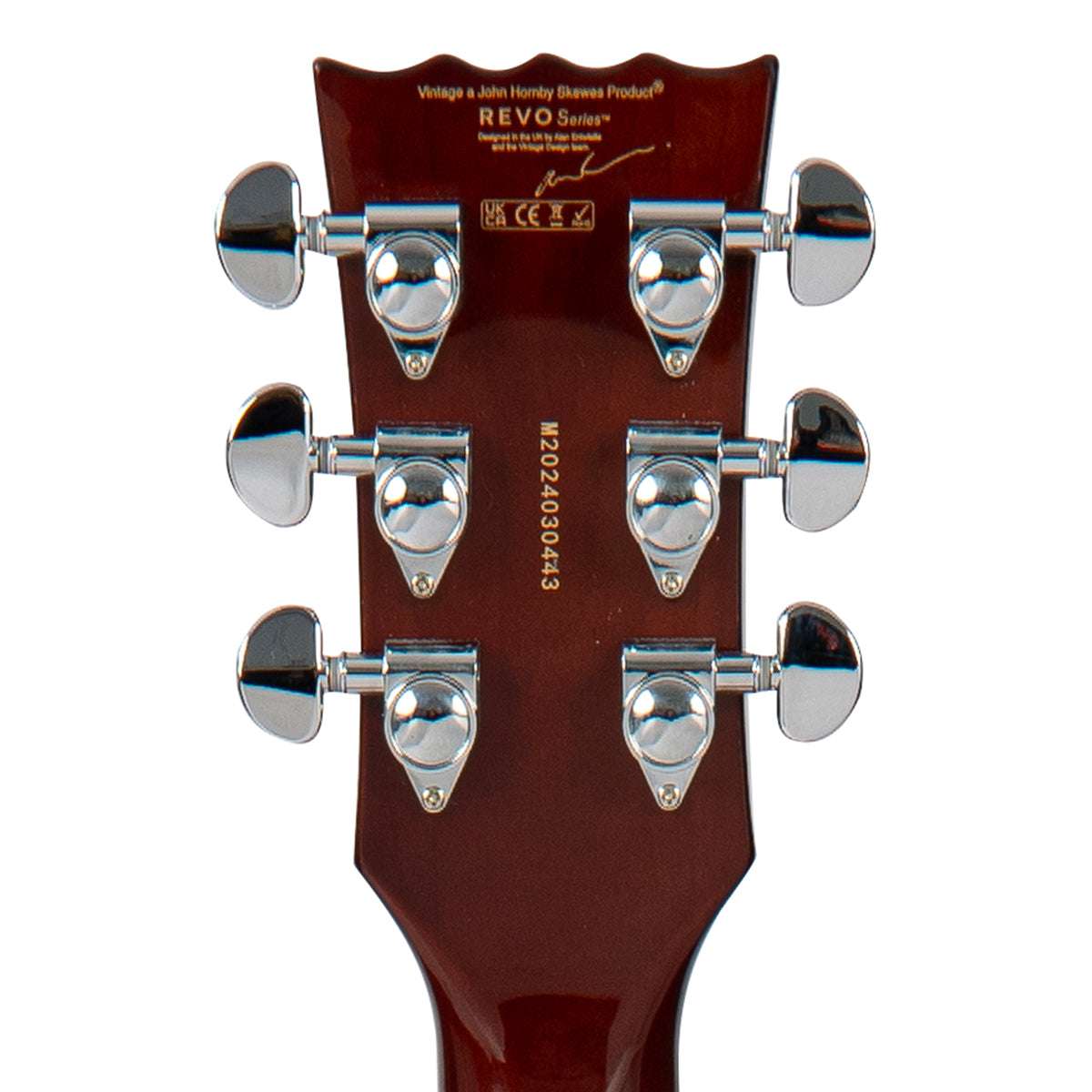 Chitarra semiacustica vintage REVO Series 'Custom Supreme Baritone VI' ~ Tobacco Sunburst, in vendita presso Richards Guitars.