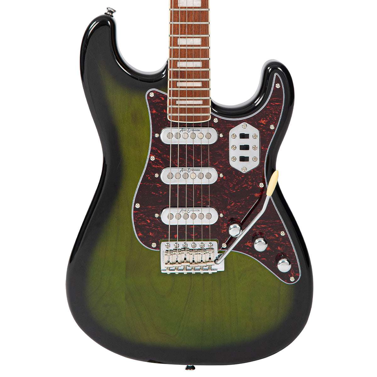 Vintage REVO Series 'Deluxe' Guitar ~ Greenburst, Electric Guitar for sale at Richards Guitars.