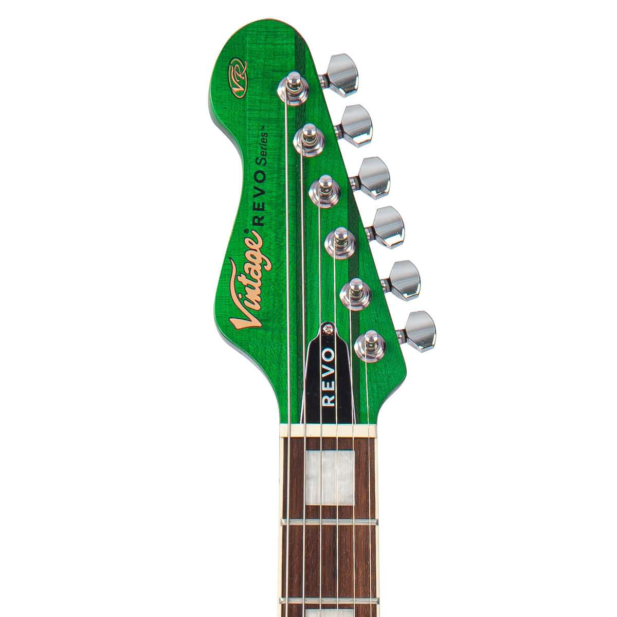 Vintage REVO Series 'Integra' Guitar ~ Green/Yellow Burst, Electric Guitar for sale at Richards Guitars.