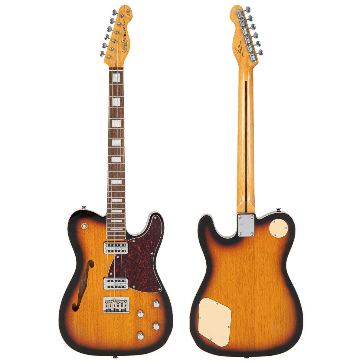 Vintage REVO Series 'Midline' Electric Guitar ~ Two-Tone Sunburst, Electric Guitar for sale at Richards Guitars.