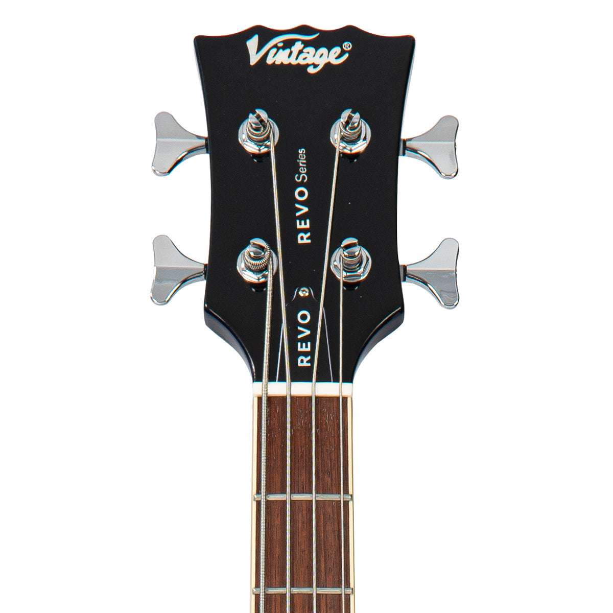 Vintage REVO Series 'Supreme' Semi Acoustic Bass ~ Blueburst, Bass Guitar for sale at Richards Guitars.