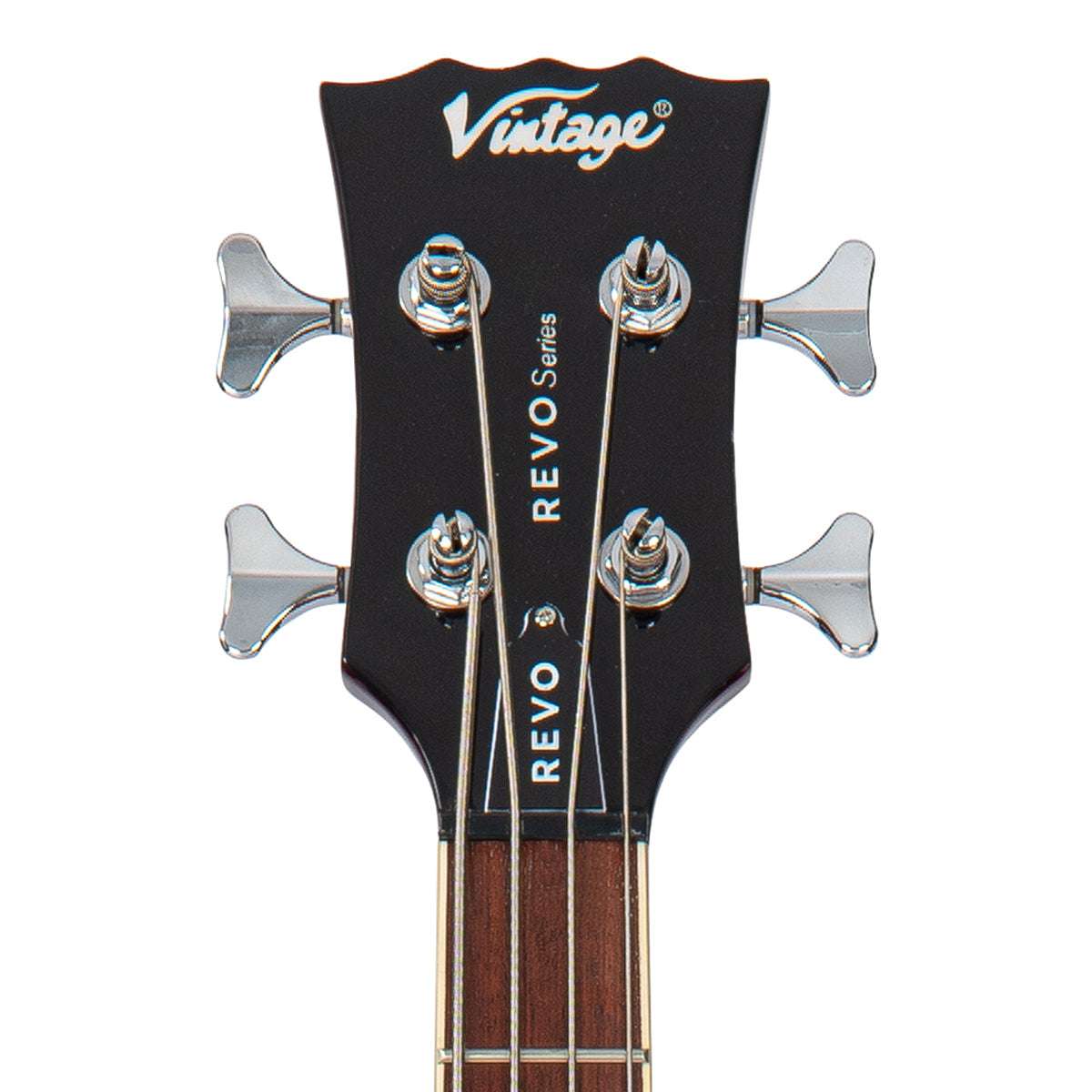 Vintage REVO Series 'Supreme' Semi Acoustic Bass ~ Cherry Red, Bass Guitar for sale at Richards Guitars.