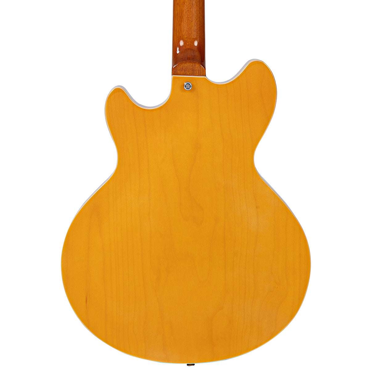 Vintage REVO Series 'Supreme' Semi Acoustic Bass ~ Natural, Bass Guitar for sale at Richards Guitars.