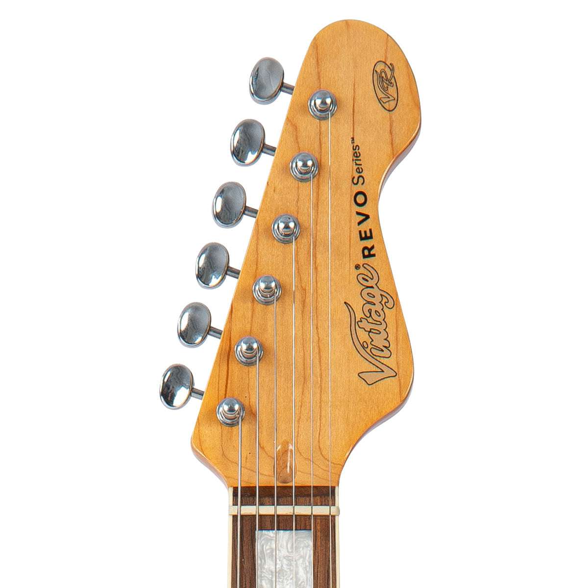 Vintage REVO Series 'Surfmaster 90' Electric Guitar ~ Firenza Red, Electric Guitar for sale at Richards Guitars.