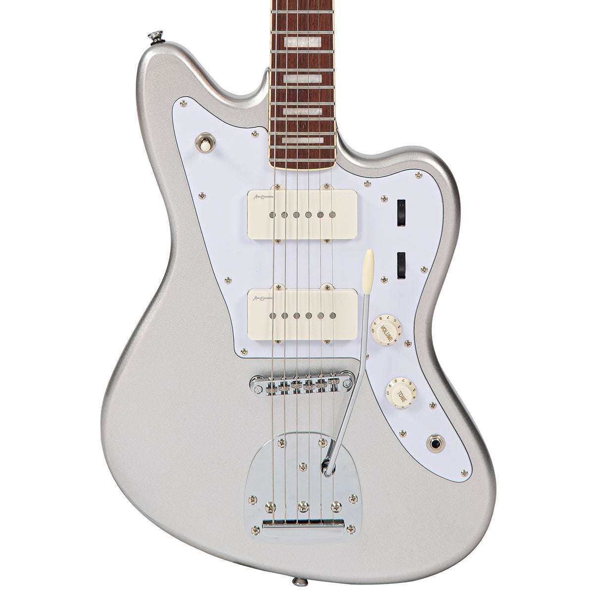 Vintage REVO Series 'Surfmaster 90' Electric Guitar ~ Metallic Silver, Electric Guitar for sale at Richards Guitars.