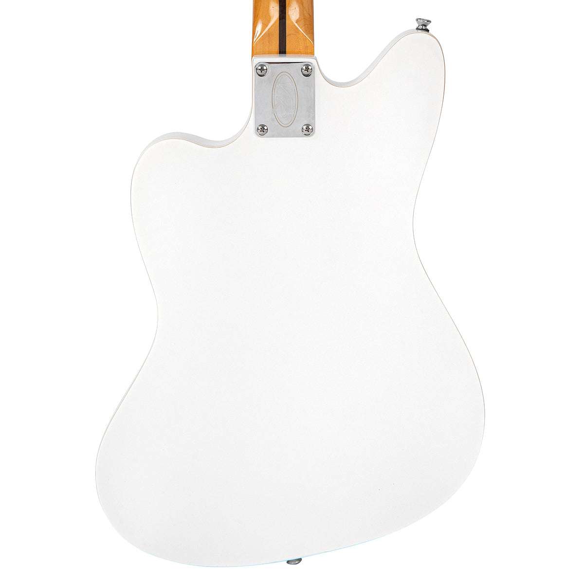 Vintage REVO Series 'Surfmaster Thinline' Twin Electric Guitar ~ Arctic White, Electric Guitar for sale at Richards Guitars.