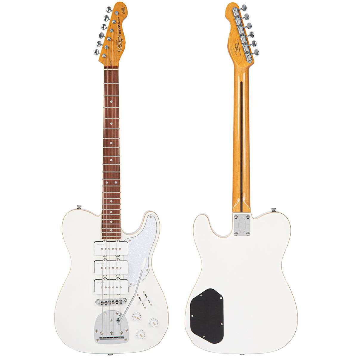 Vintage REVO Series Trio Electric Guitar ~ Arctic White, Electric Guitar for sale at Richards Guitars.