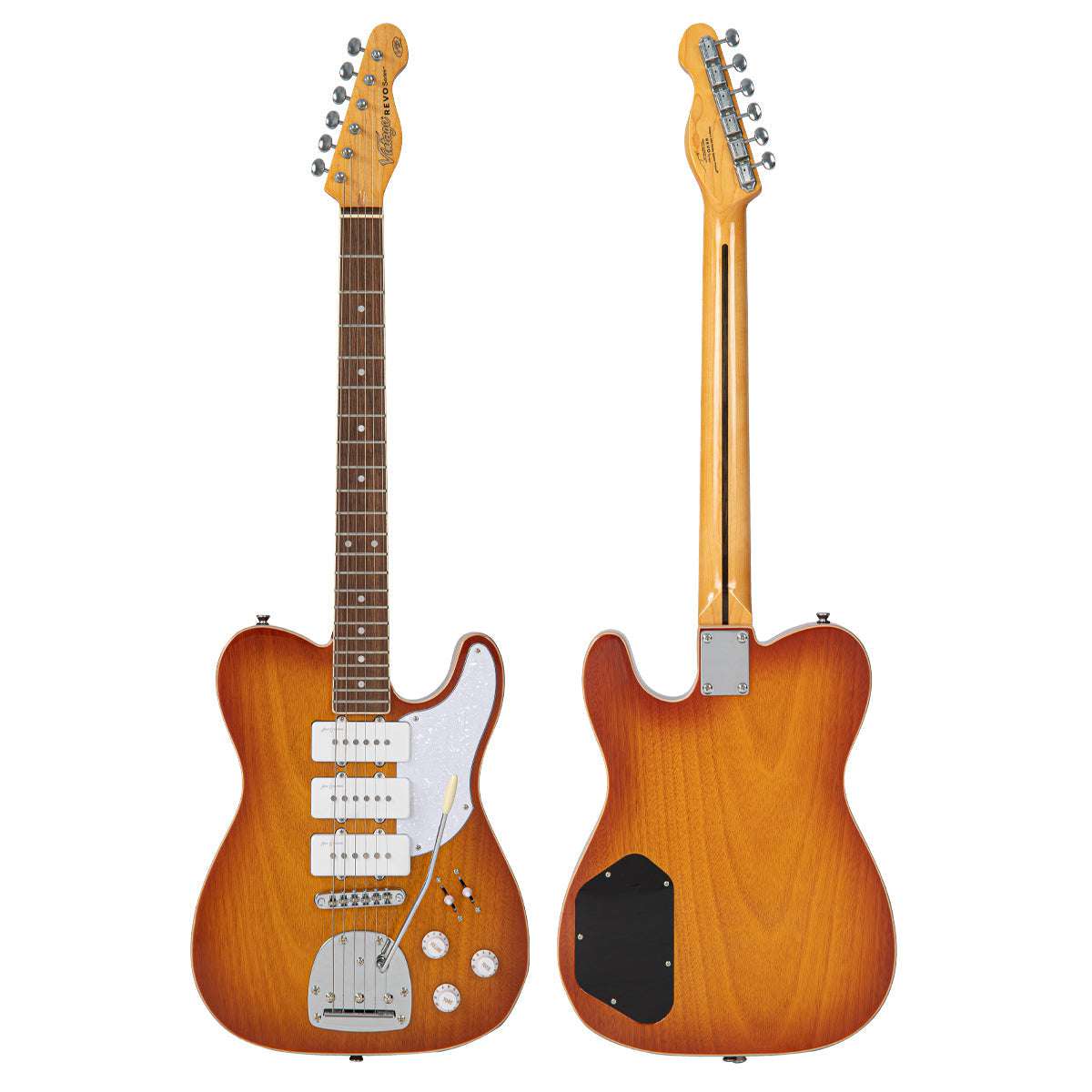 Vintage REVO Series Trio Electric Guitar ~ Honeyburst, Electric Guitar for sale at Richards Guitars.