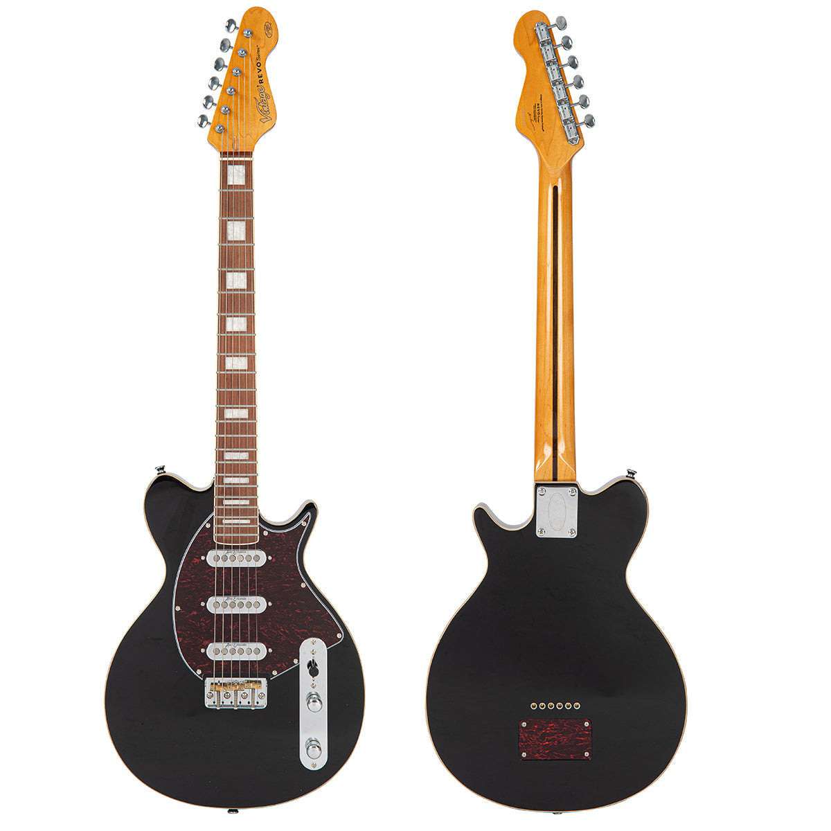 Vintage REVO Series 'Vision' Electric Guitar ~ Boulevard Black, Electric Guitar for sale at Richards Guitars.