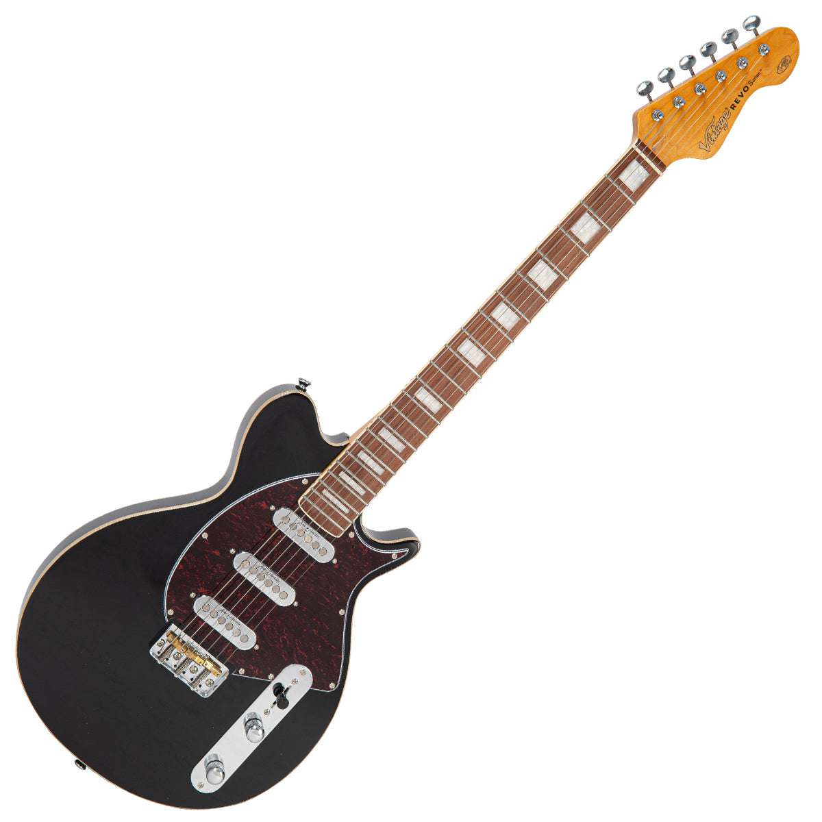Vintage REVO Series 'Vision' Electric Guitar ~ Boulevard Black, Electric Guitar for sale at Richards Guitars.