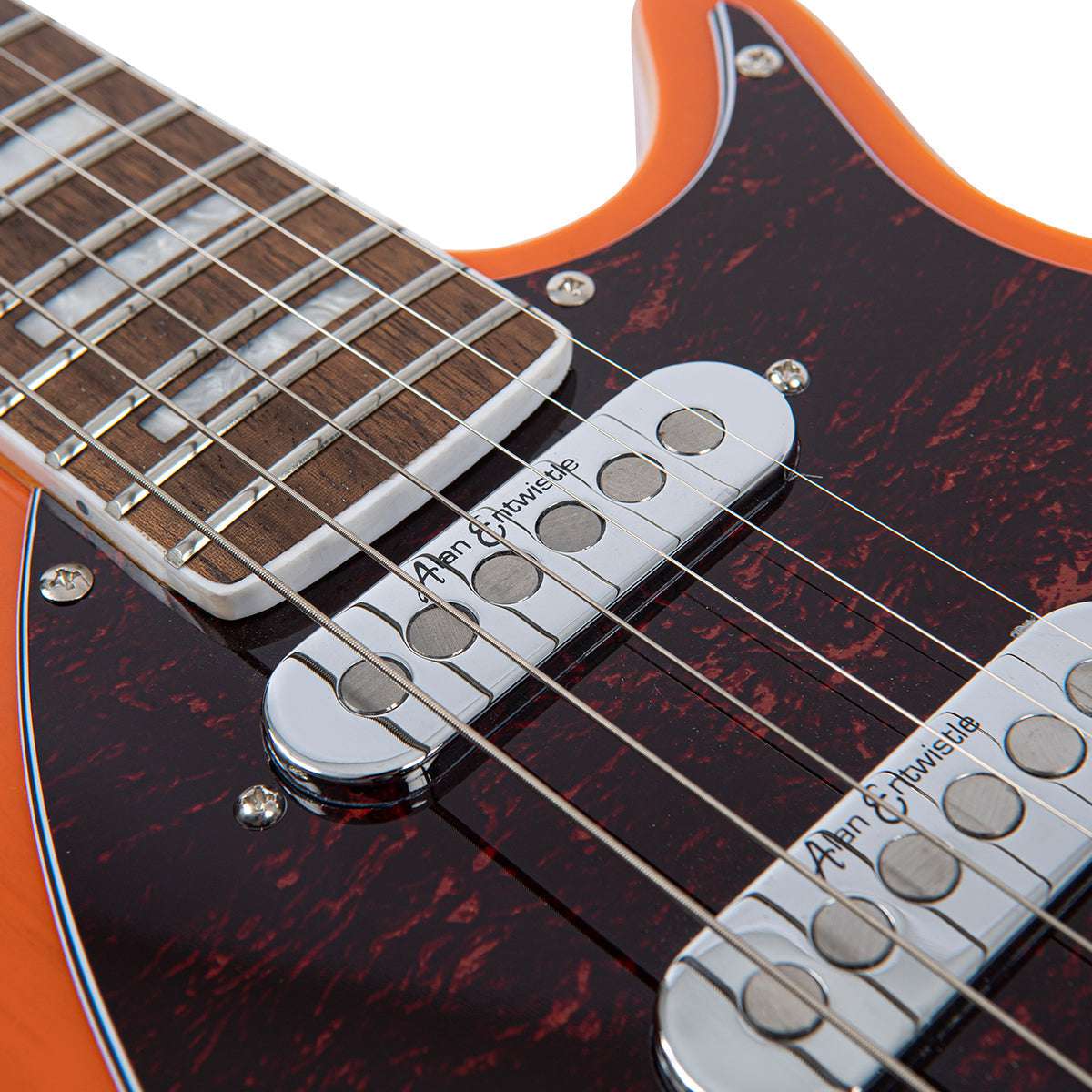 Vintage REVO Series 'Vision' Electric Guitar ~ Trans Orange, Electric Guitar for sale at Richards Guitars.