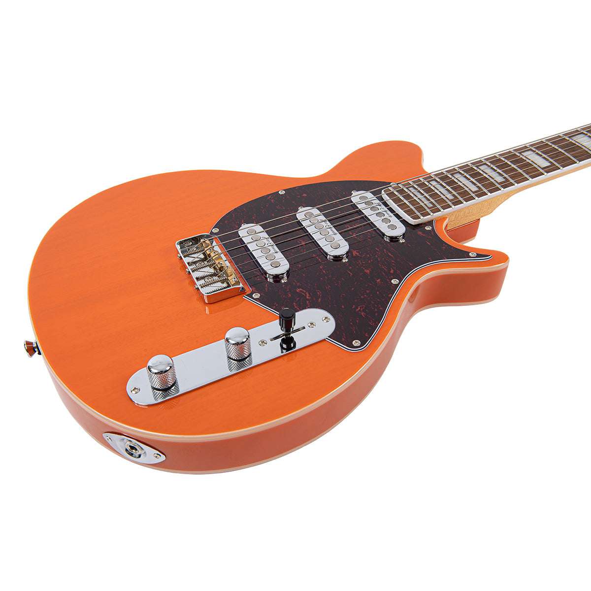 Vintage REVO Series 'Vision' Electric Guitar ~ Trans Orange, Electric Guitar for sale at Richards Guitars.