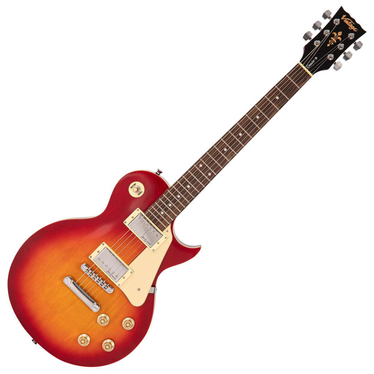 Chitarra elettrica vintage V10 Coaster Series ~ Cherry Sunburst, in vendita presso Richards Guitars.