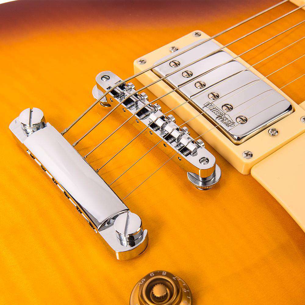 Vintage V100IT ReIssued Electric Guitar ~ Flamed Iced Tea, Electric Guitar for sale at Richards Guitars.