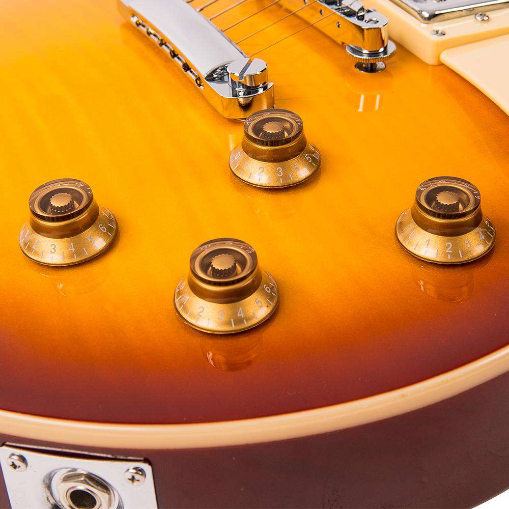 Vintage V100IT ReIssued Electric Guitar ~ Flamed Iced Tea, Electric Guitar for sale at Richards Guitars.