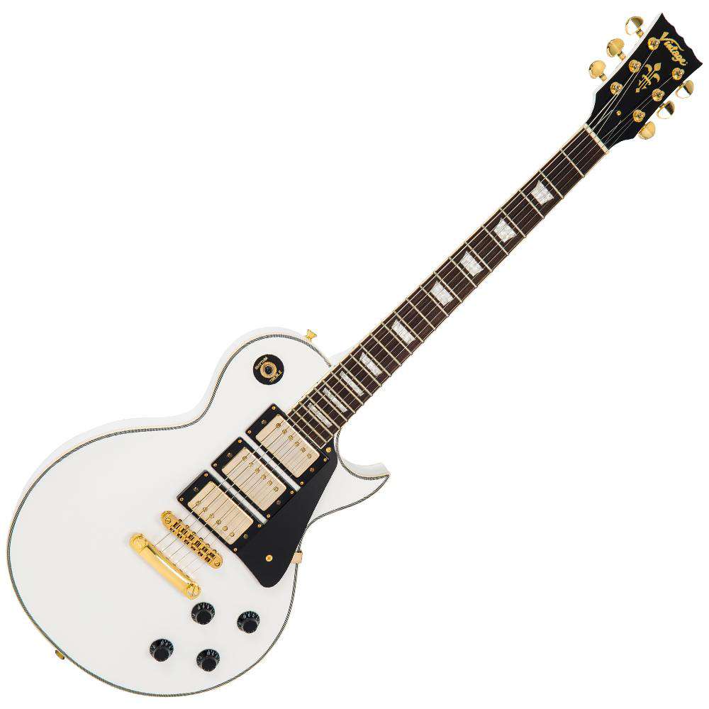 Vintage V1003AW ReIssued 3 Pickup Electric Guitar ~ Arctic White, Electric Guitar for sale at Richards Guitars.