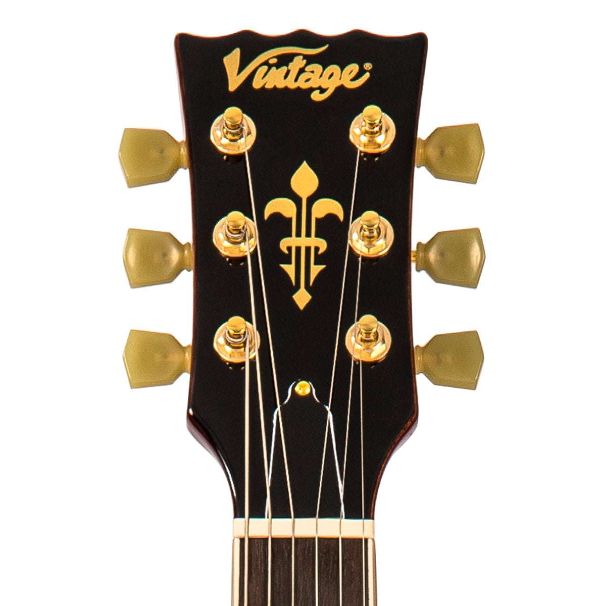 Vintage V100MGT Mini Double Coil ReIssued Electric Guitar ~ Gold Top, Chitarra elettrica in vendita su Richards Guitars.