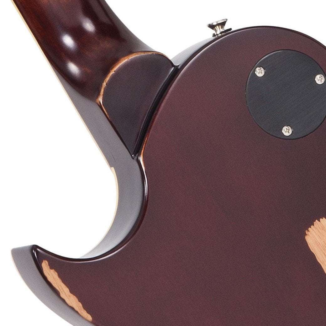 Vintage V100MRCS Electric Guitar ~ Distressed Cherry Sunburst, Electric Guitar for sale at Richards Guitars.