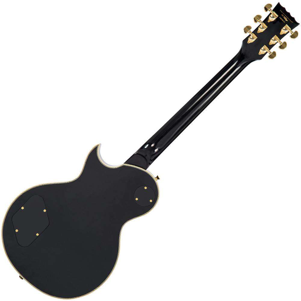 Vintage V100PBB ReIssued Electric Guitar w/W90 Pickups ~ Boulevard Black, Electric Guitar for sale at Richards Guitars.