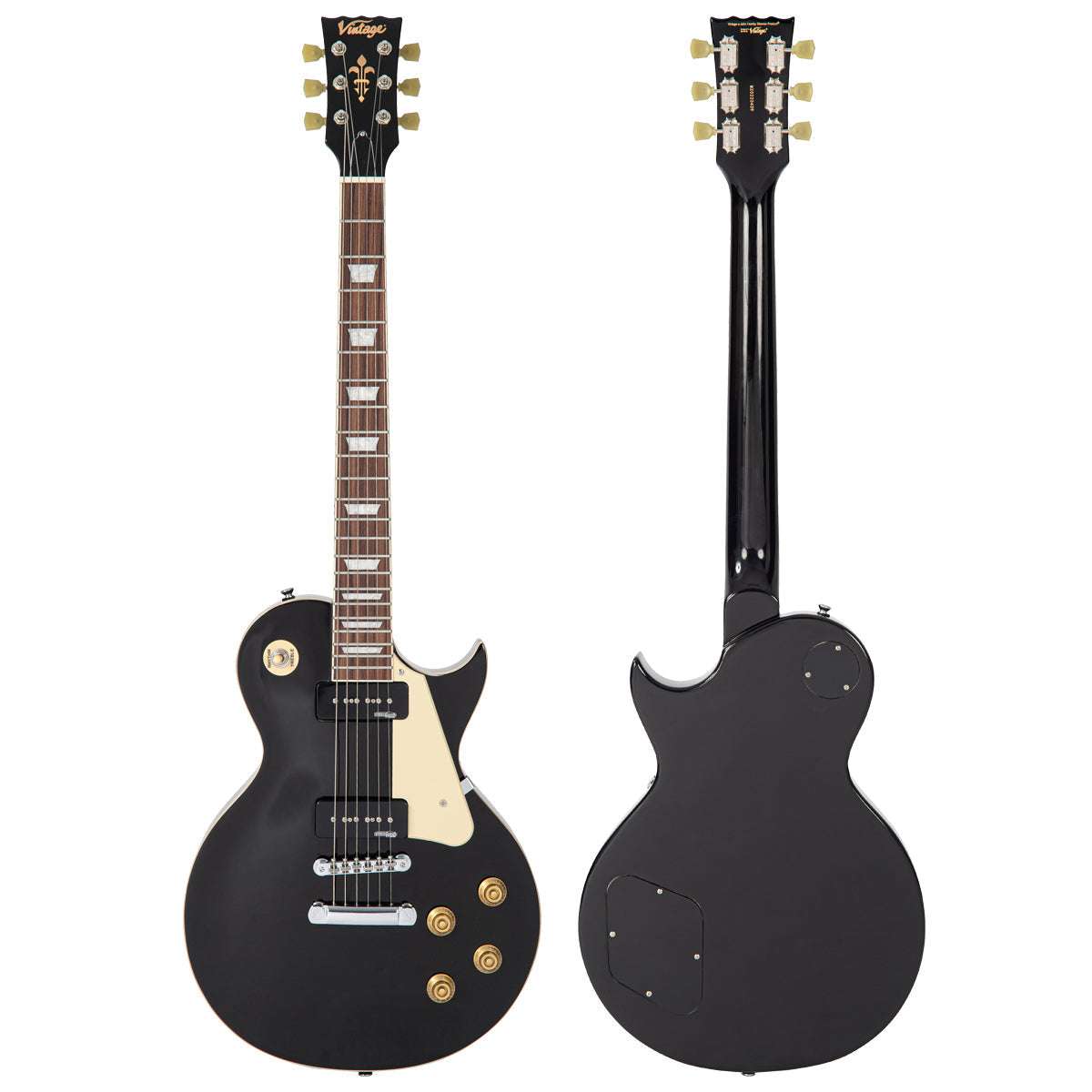 Vintage V100PBK ReIssued Electric Guitar ~ Boulevard Black, Electric Guitar for sale at Richards Guitars.