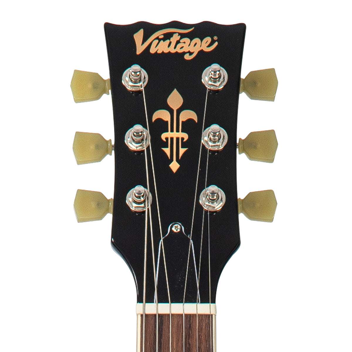 Vintage V100PBK ReIssued Electric Guitar ~ Boulevard Black, Electric Guitar for sale at Richards Guitars.