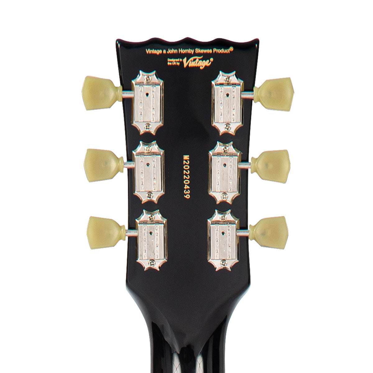 Vintage V100PBK ReIssued Electric Guitar ~ Boulevard Black, Electric Guitar for sale at Richards Guitars.