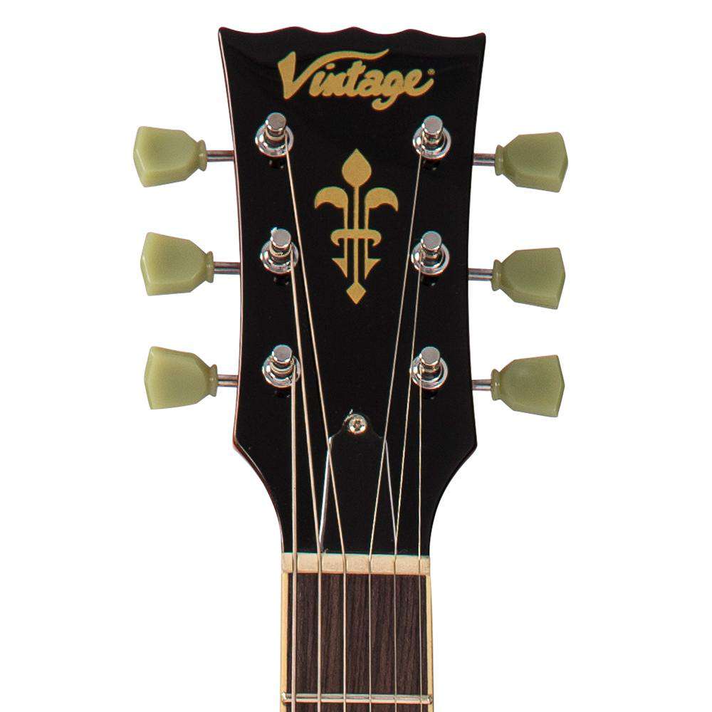 Vintage V100THB ReIssued Electric Guitar ~ Flamed Thru Honeyburst, Electric Guitar for sale at Richards Guitars.