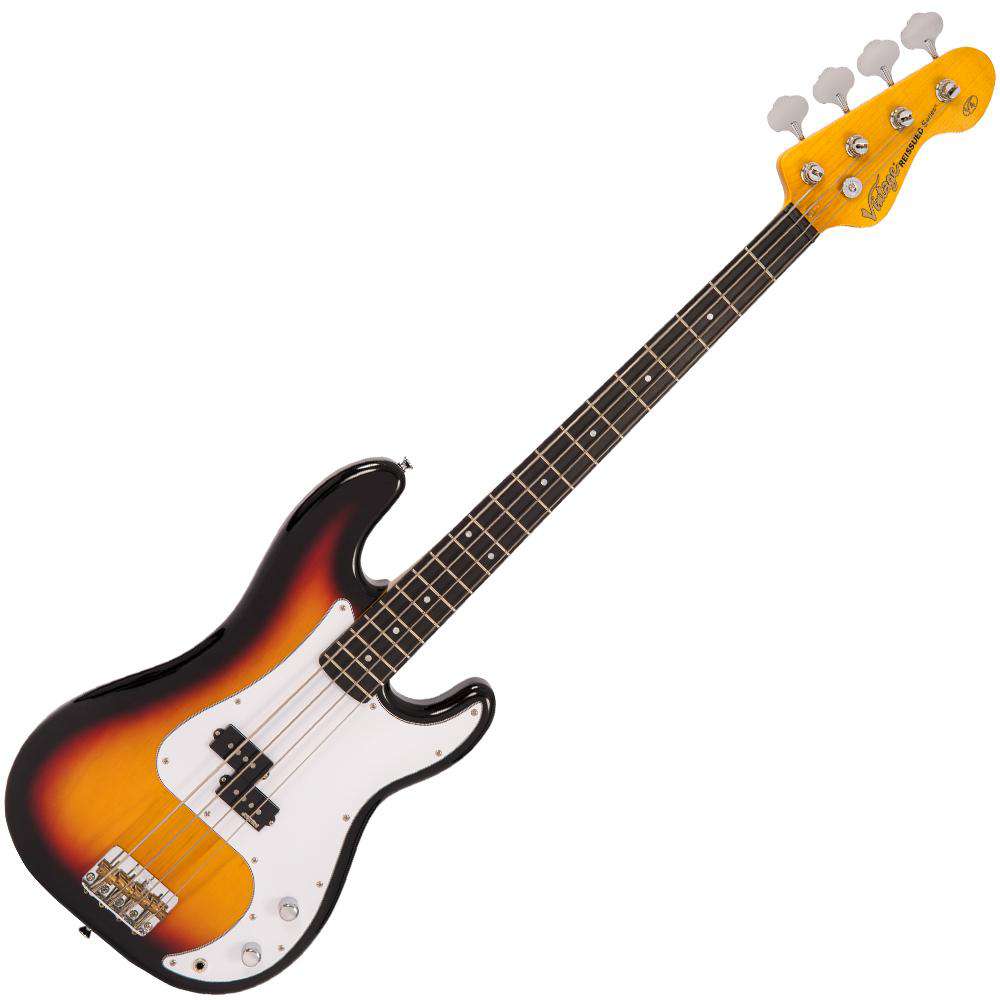 Vintage V4 ReIssued Bass ~ Sunset Sunburst, Bass Guitar for sale at Richards Guitars.