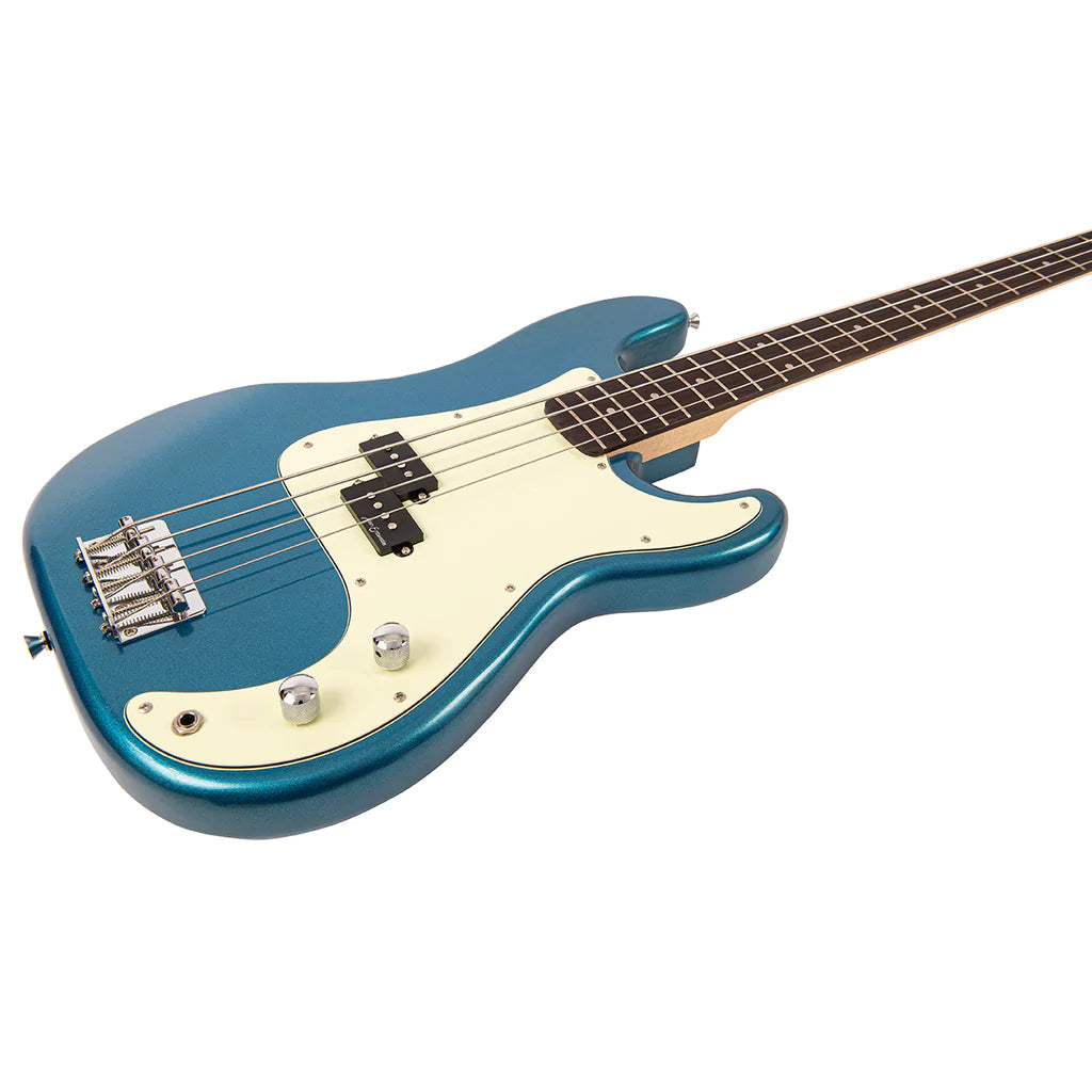Vintage V40 Coaster Series Bass Guitar ~ Candy Apple Blue, Bass Guitar for sale at Richards Guitars.